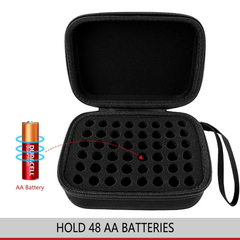 Comecase Hard Battery Organizer Storage Box Carrying Case Bag - Holds 48 Batteries AA [ Not Include Tester and Accessories ] - Image 5